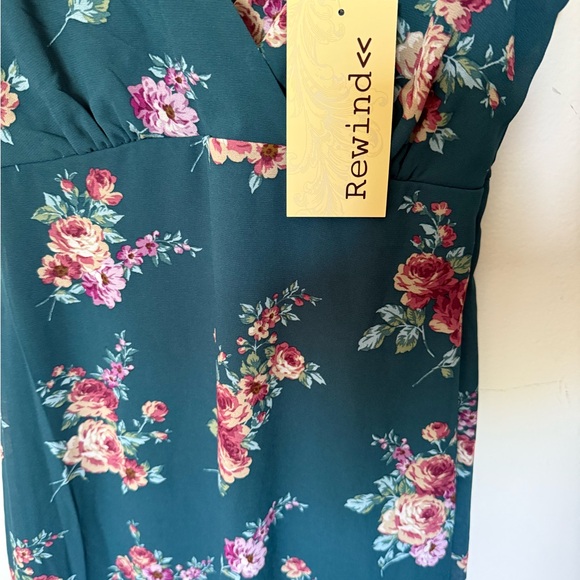 Rewind Pink Sheath Maxi Dress V-Neck Sleeveless - Picture 3 of 4